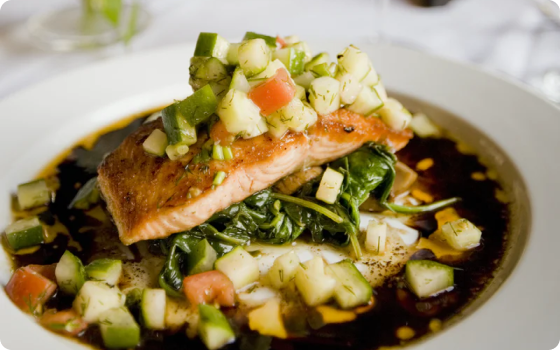 Crispy Salmon with Zucchini Salad